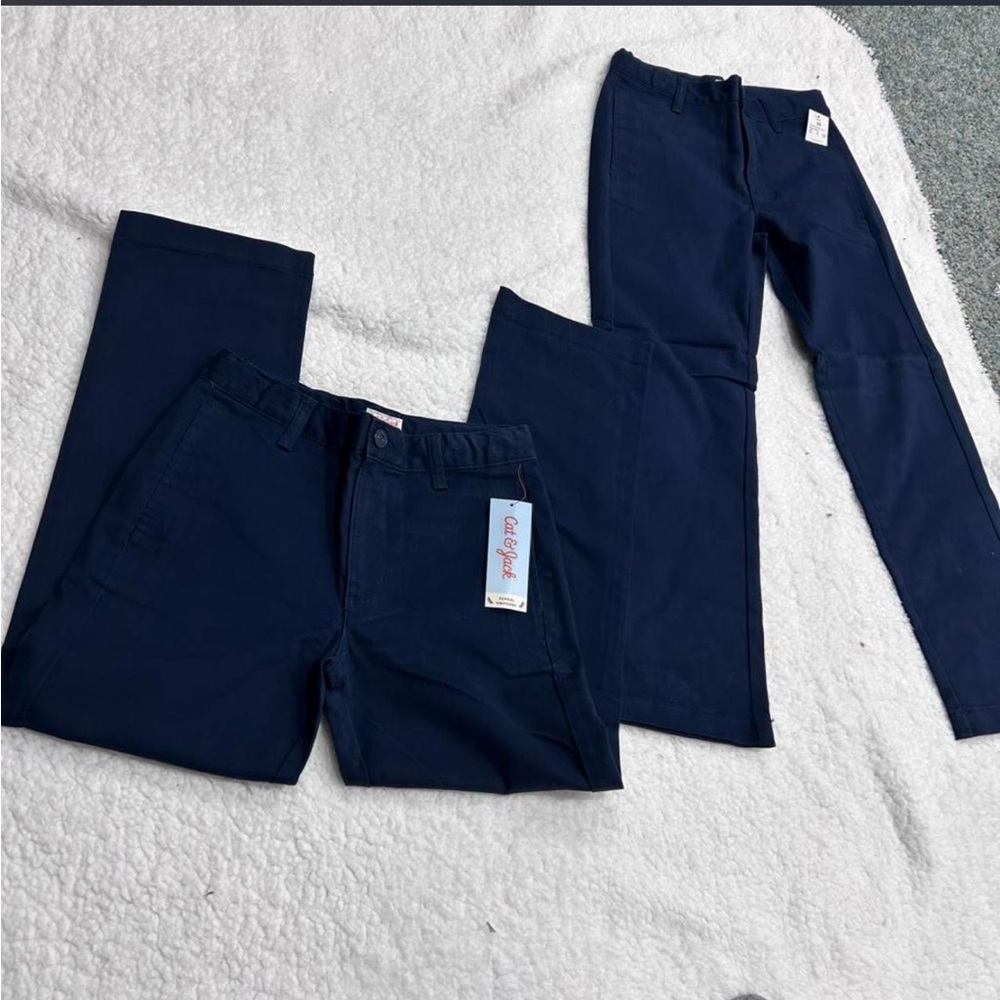 2 cat and jack Navy blue straight leg trousers boy size 10